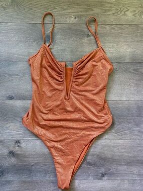 l*space Copper Metallic One-Piece Swimsuit